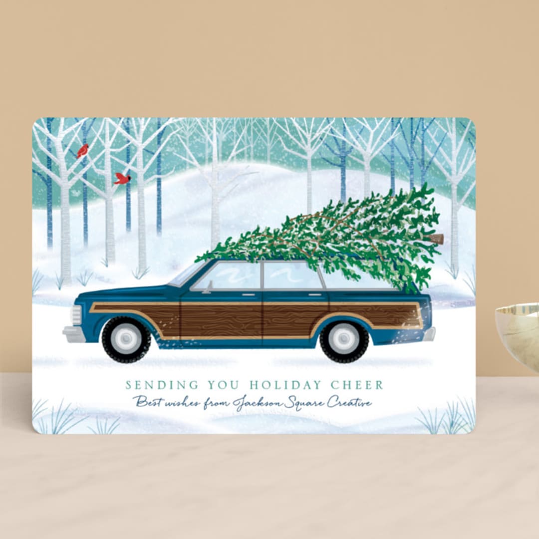 "Country Squire" - Holiday Cards in Cobalt by Paper Sun Studio - Front