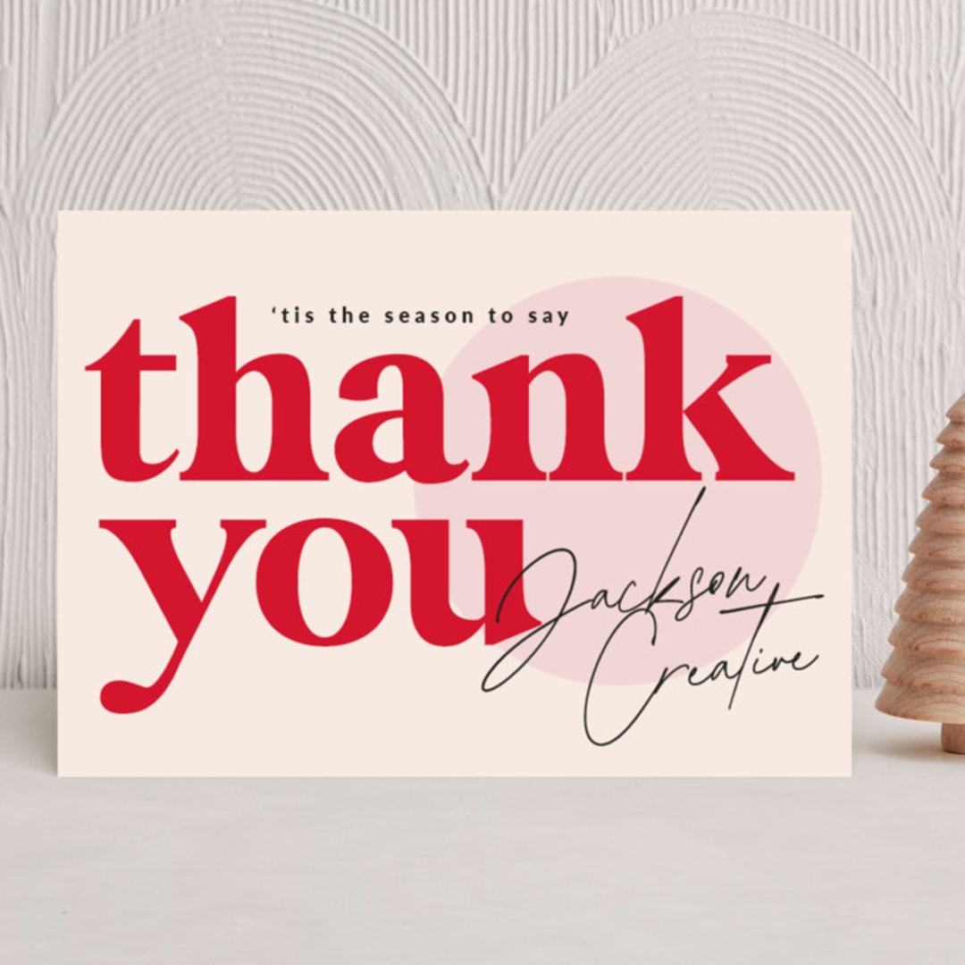 "Saying Thank You" - Holiday Cards in Scarlet by Iveta Angelova - Front