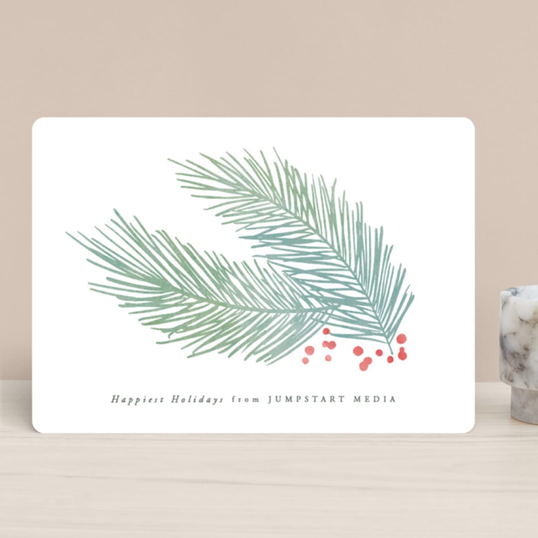 "Soft Pine" - Holiday Cards in Fir by Hooray Creative - Front