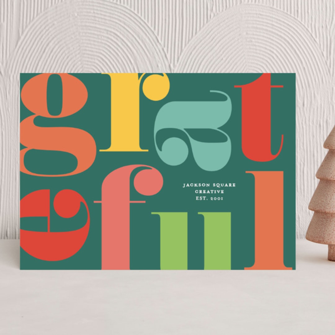 "A Bold Grateful" - Holiday Cards in Festive by Pine Street Creative - Front