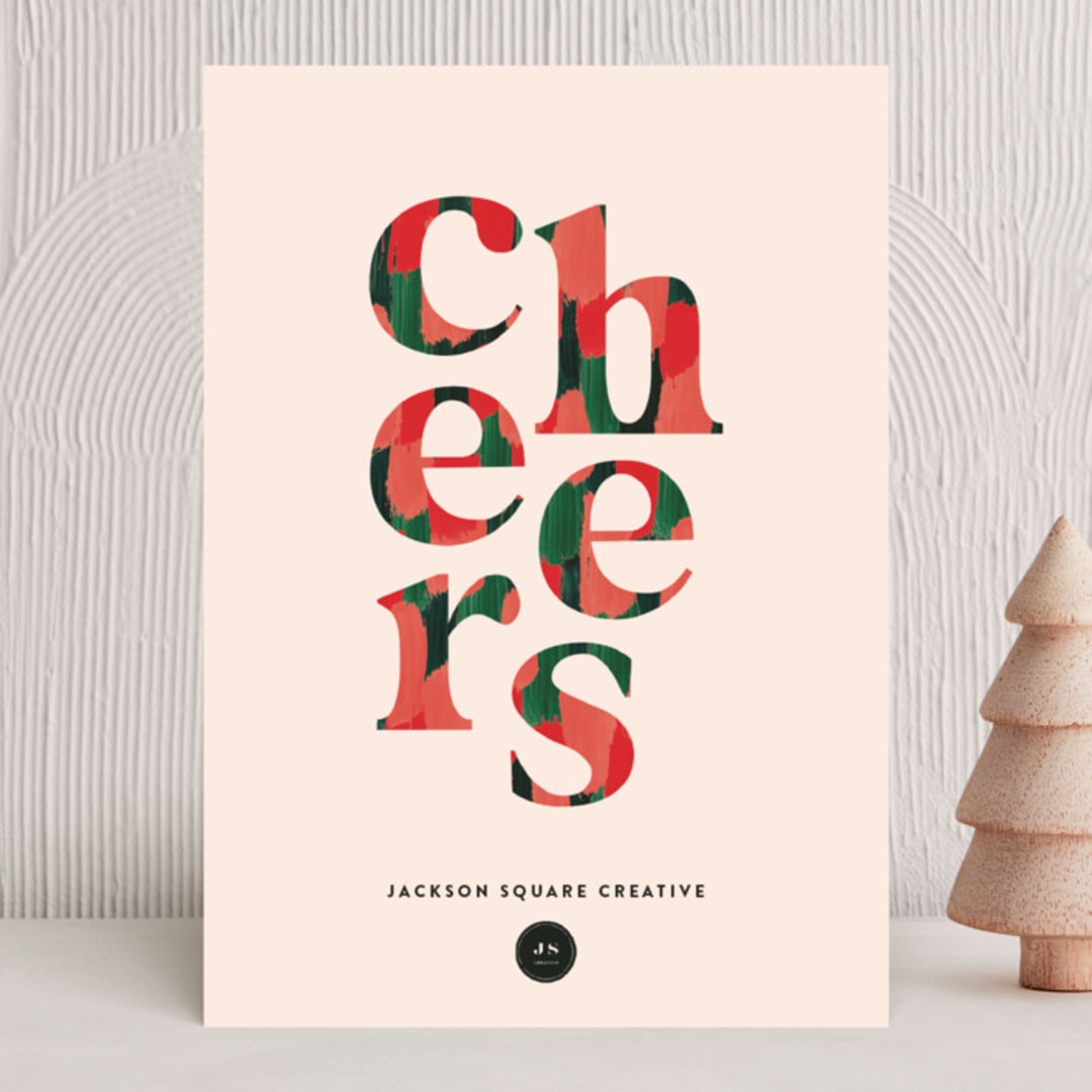"Painterly Cheers" - Holiday Cards in Candied Apple by Iveta Angelova - Front