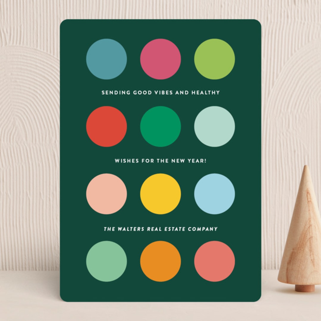 "Dotty" - Holiday Cards in Evergreen by Sara Hicks Malone - Front
