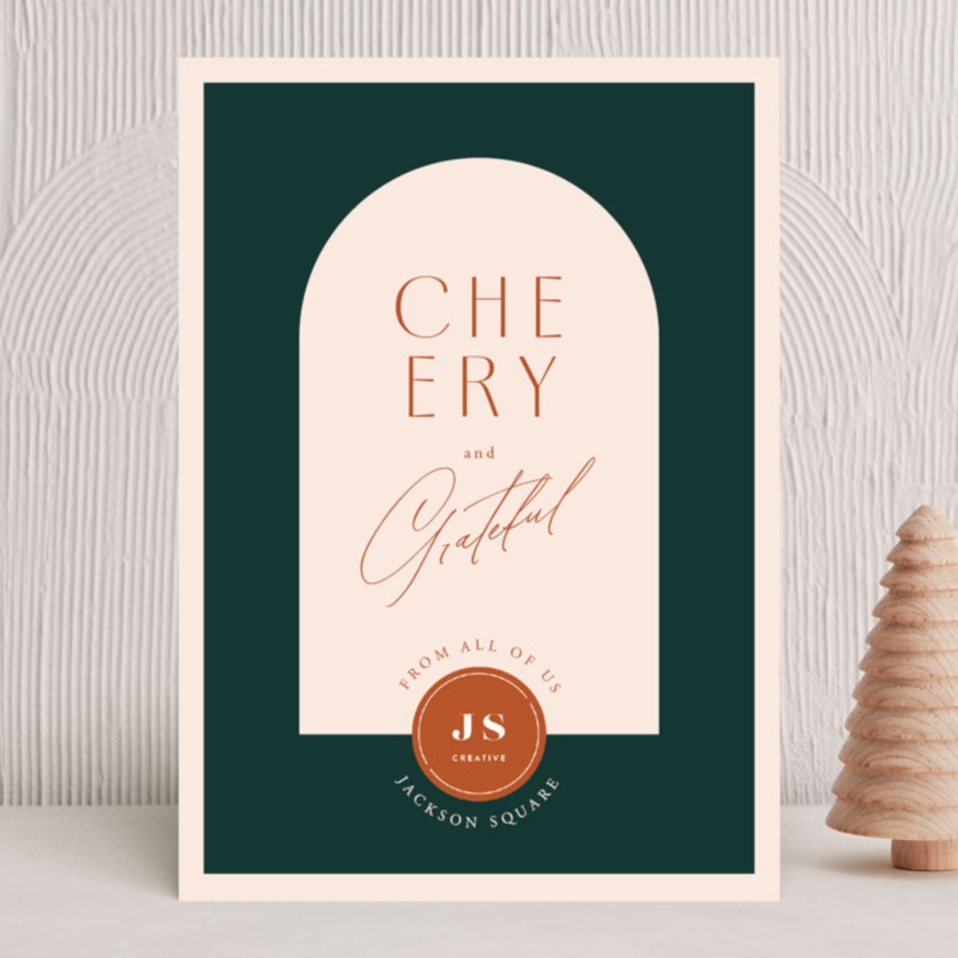"Holiday Arch" - Holiday Cards in Emerald by Anastasia Makarova - Front