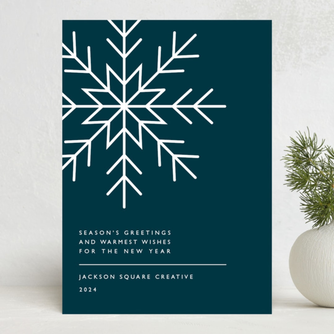 "Snowflake Wishes" - Holiday Cards in Teal by Heather Schertzer - Front