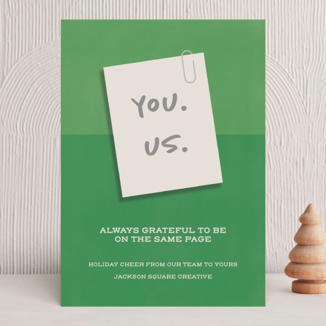"Same Page" - Holiday Cards in Spruce by Shannon Kohn - Front