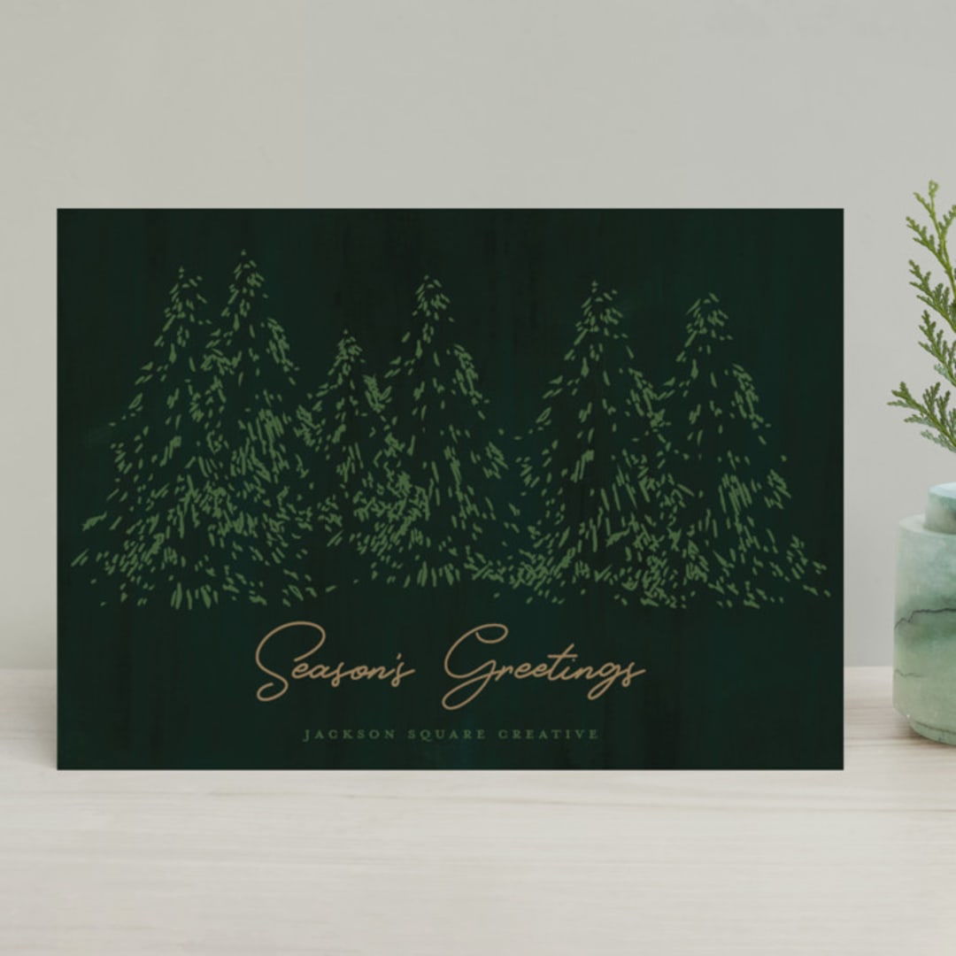 "Evergreens" - Holiday Cards in Fir by Tennie and Co. - Front