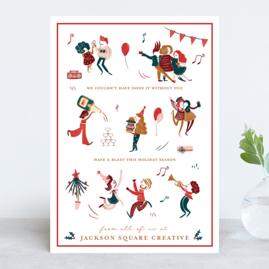 "A Blast" - Holiday Cards in Candy Cane by Vivian Yiwing - Front