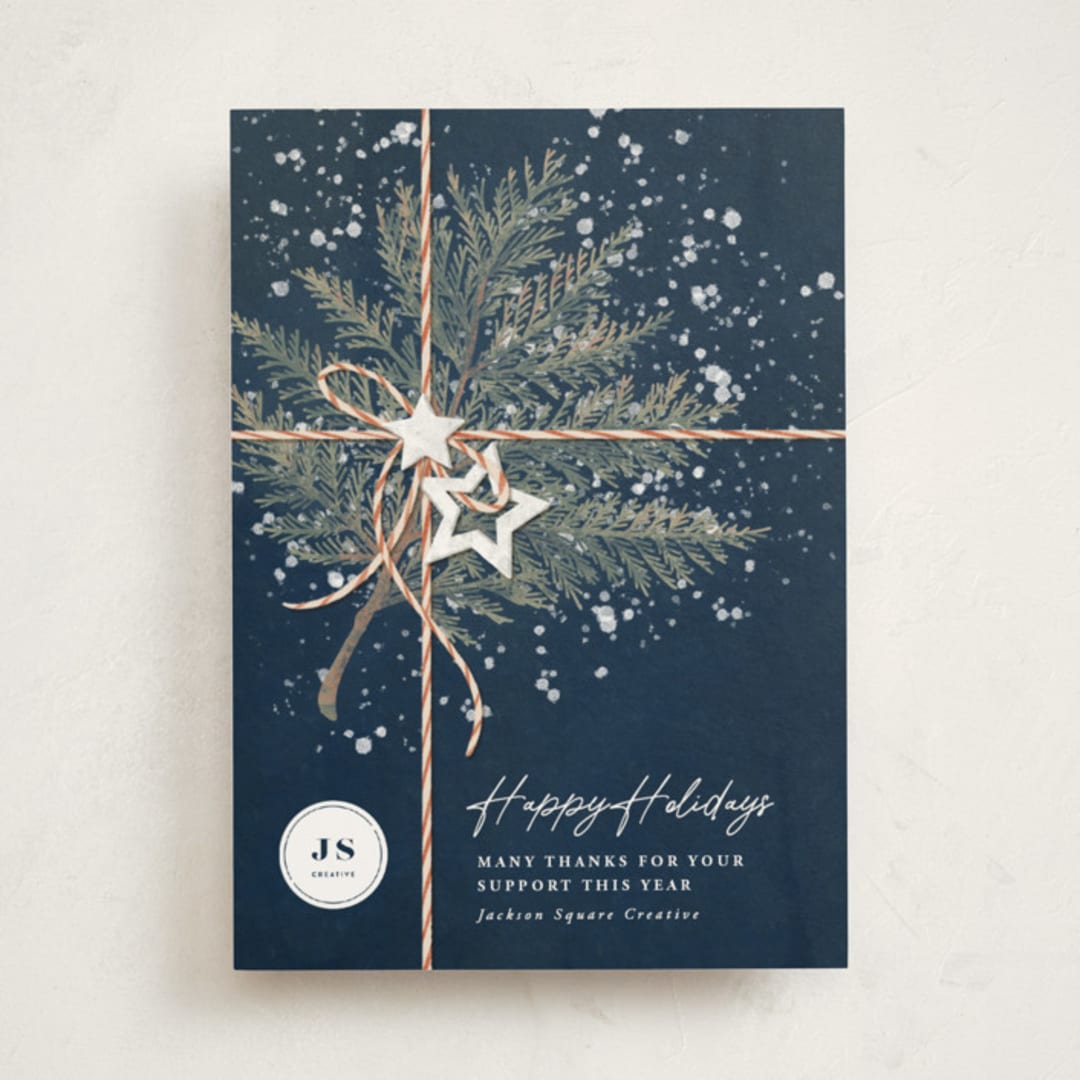 "Present" - Holiday Cards in Blueberry by Anastasia Makarova - Front