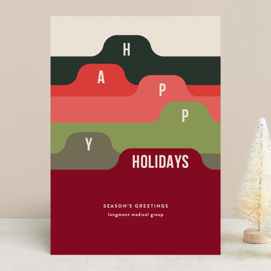 "Filed" - Holiday Cards in Wine by Shari Margolin - Front