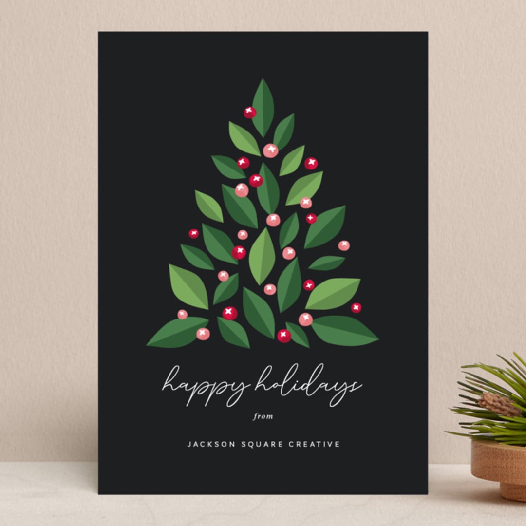 "Grow & Prosper" - Holiday Cards in Leaf by Sharon O. - Front