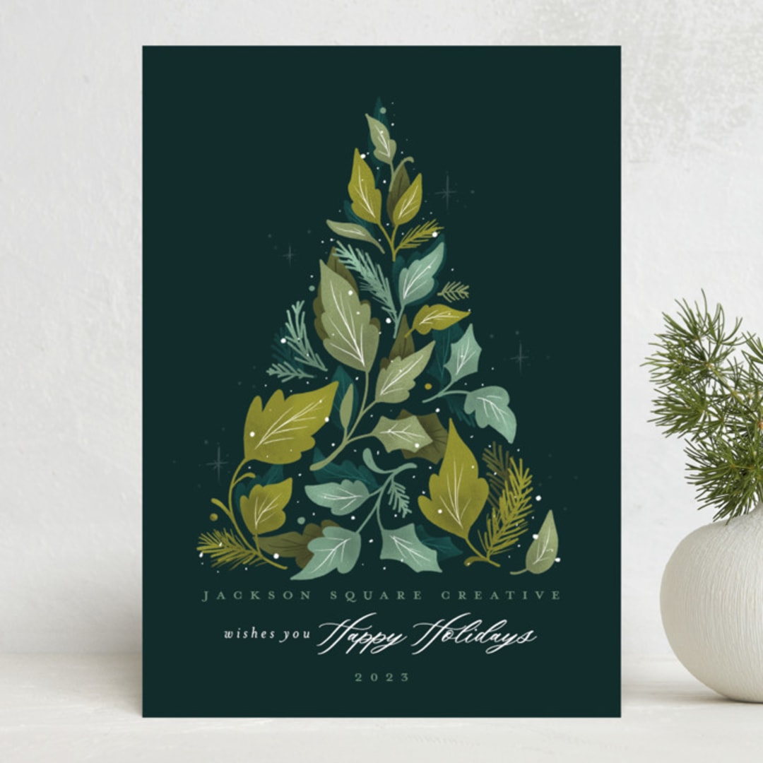 "Layered Tree" - Holiday Cards in Pine by Makewells - Front