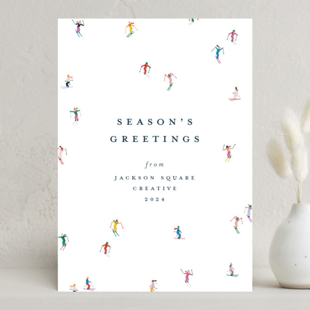 "festive skiers" - Holiday Cards in Multi by Ellen Schlegelmilch - Front