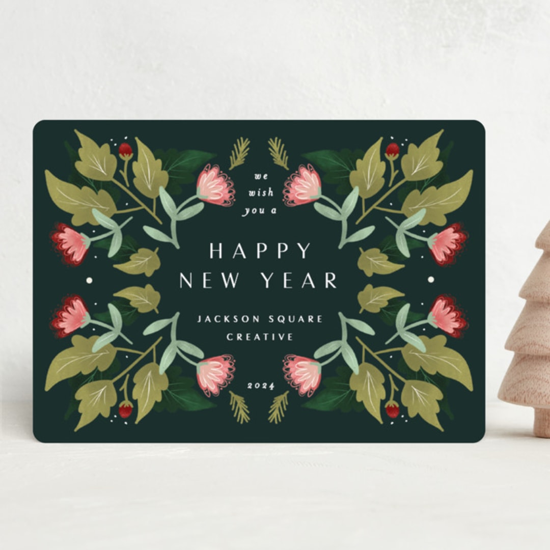 "Holiday Happiest" - Holiday Cards in Pine by Makewells - Front