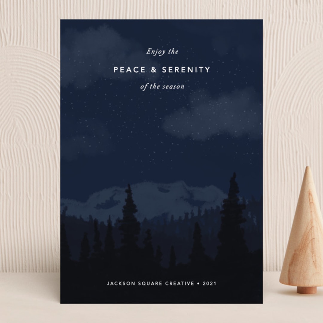 "Serenity" - Holiday Cards in Midnight by Tennie and Co. - Front