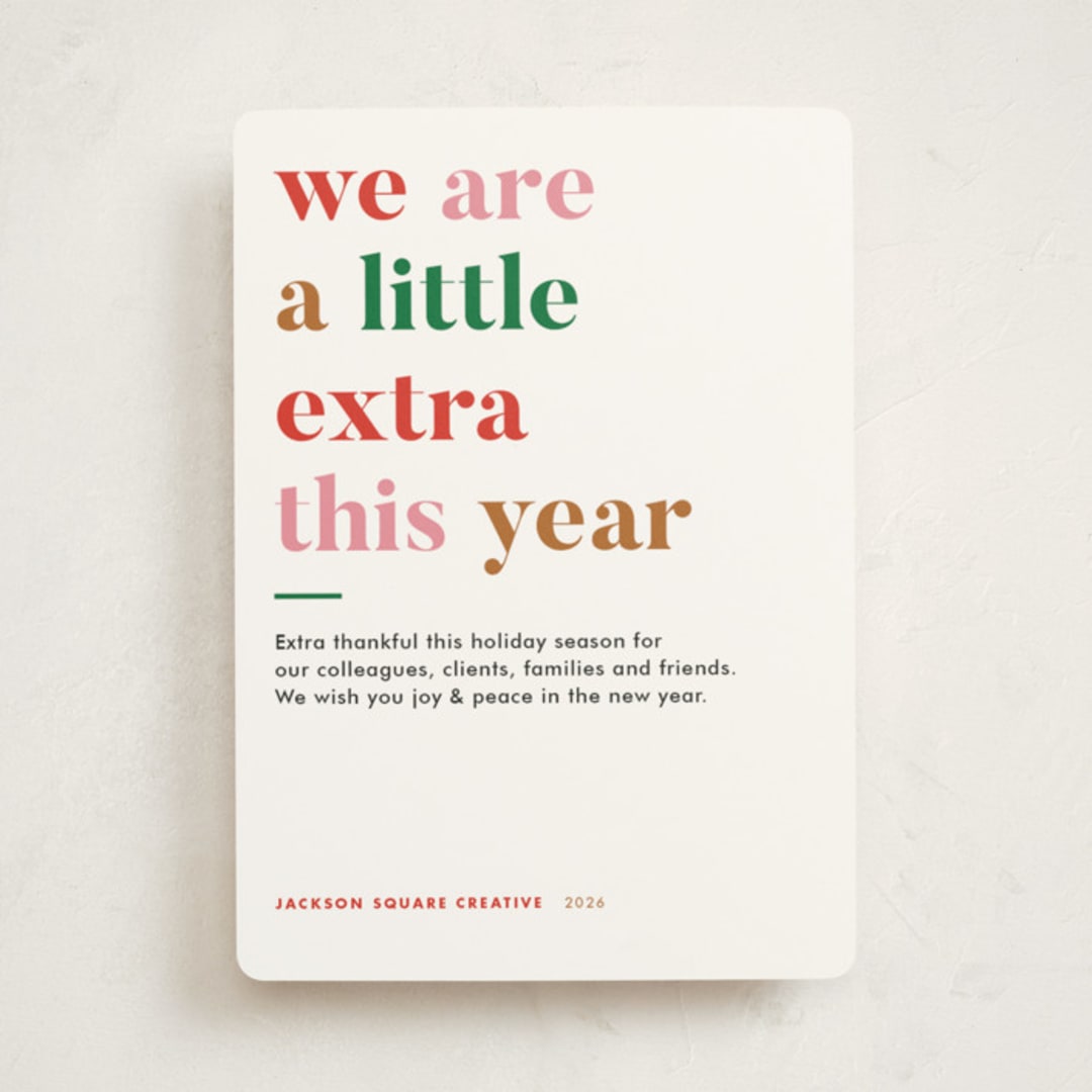 "Extra" - Holiday Cards in Confetti by Jennifer Lew - Front