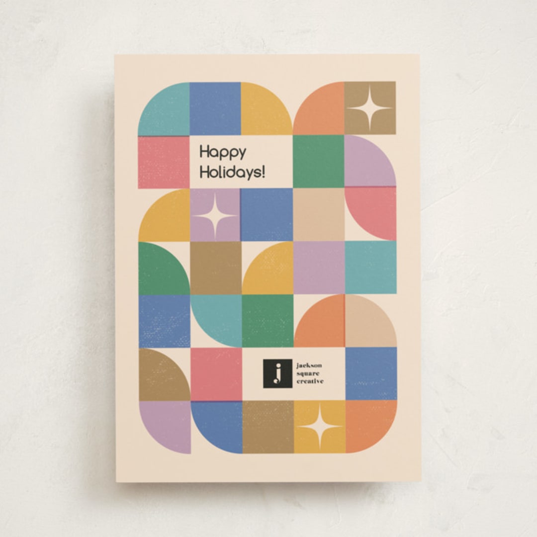 "Joyful Geometry" - Holiday Cards in Champagne by Igor - Front