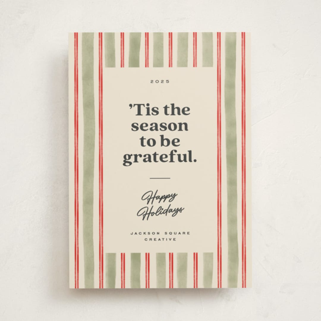 "Preppy gratitude" - Holiday Cards in Pine by Creo Study - Front