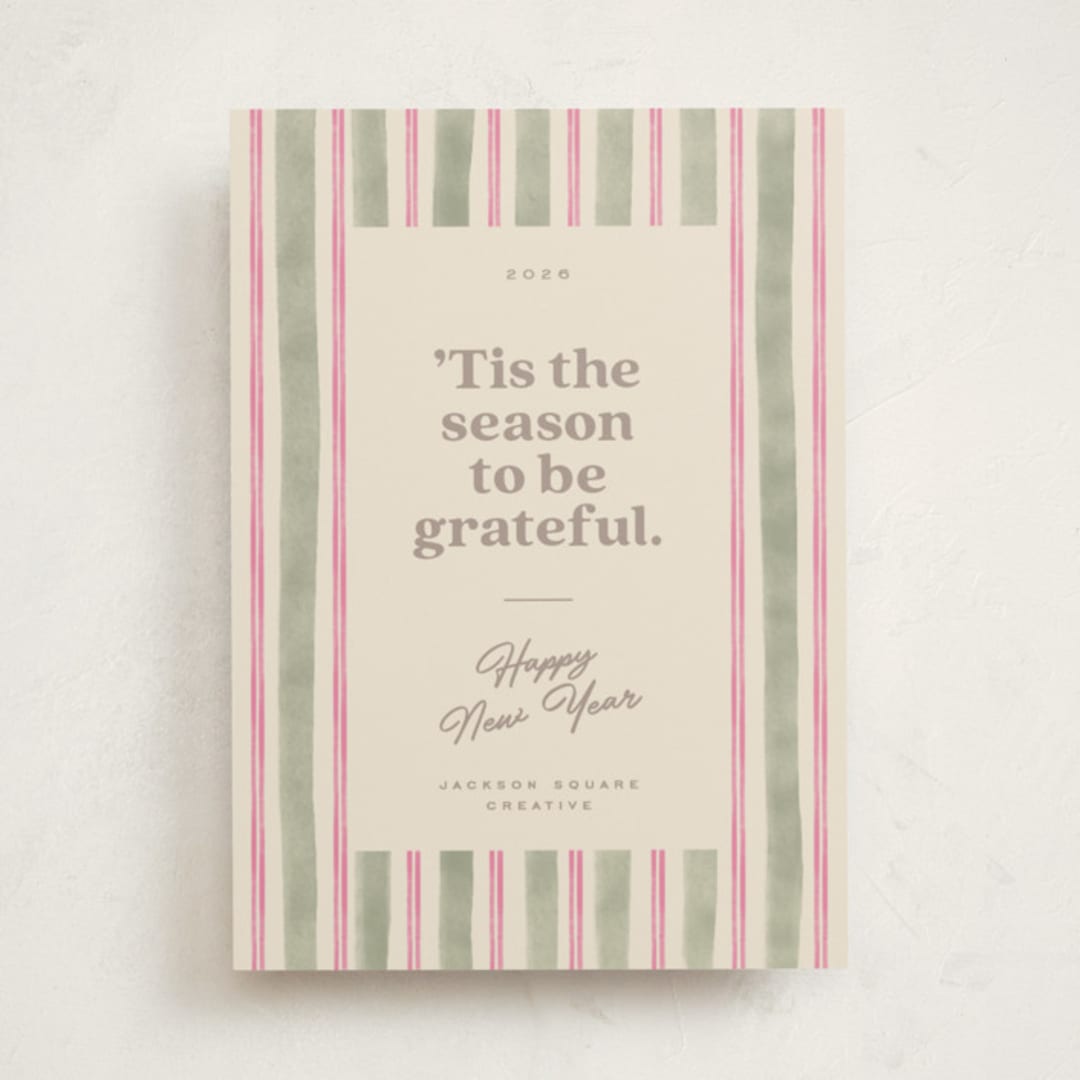 "Preppy gratitude" - Holiday Cards in Winter Rose by Creo Study - Front