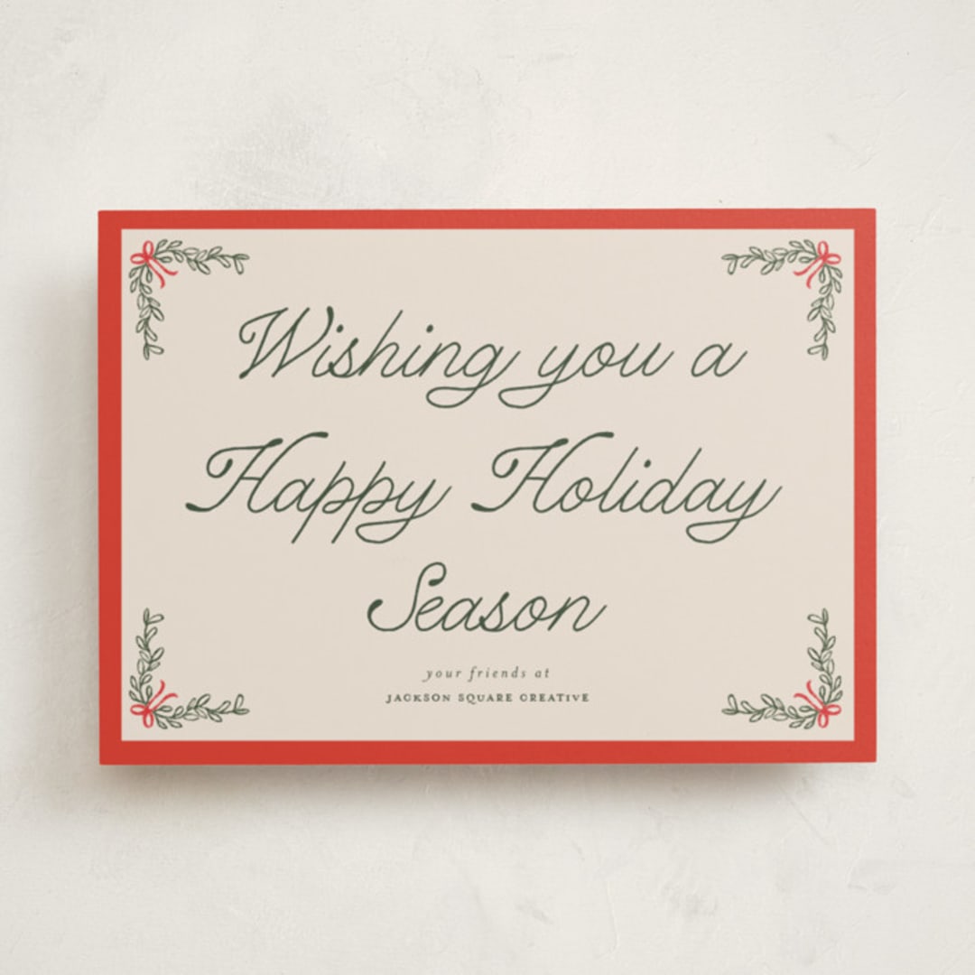 "Garland" - Holiday Cards in Cherry Glaze by Morgan Kendall - Front