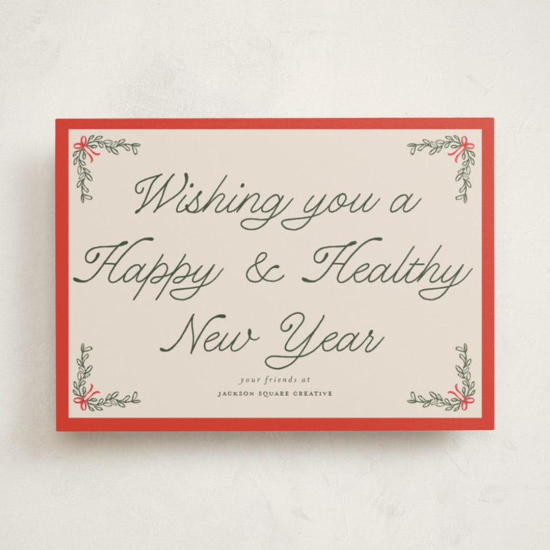 "Garland" - Holiday Cards in Cherry Glaze by Morgan Kendall - Front