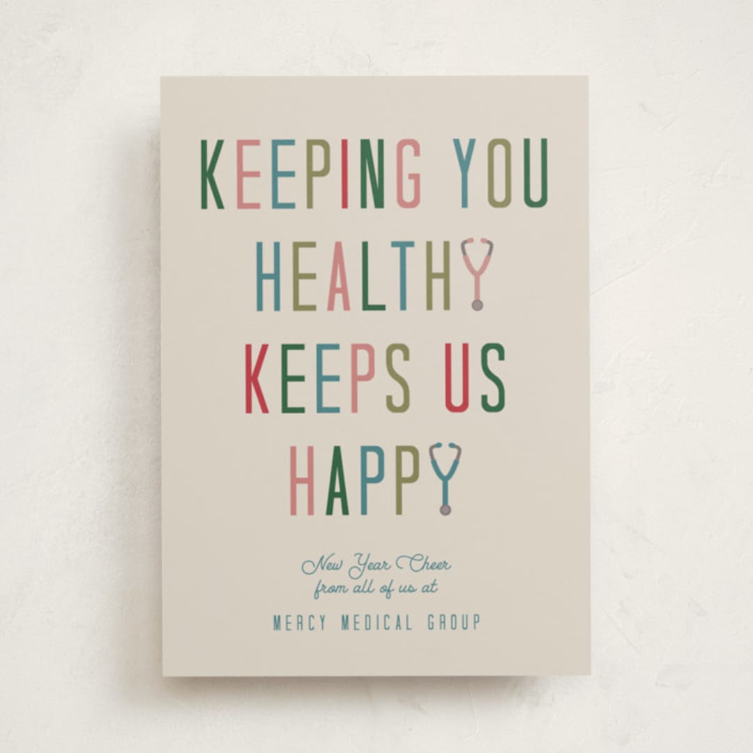 "healthy and happy" - Holiday Cards in Cheerful by Deborah Chou - Front