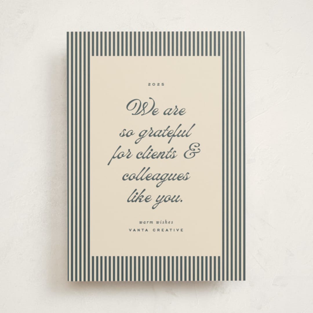 "pinstriped border" - Holiday Cards in Navy by Ellen Schlegelmilch - Front