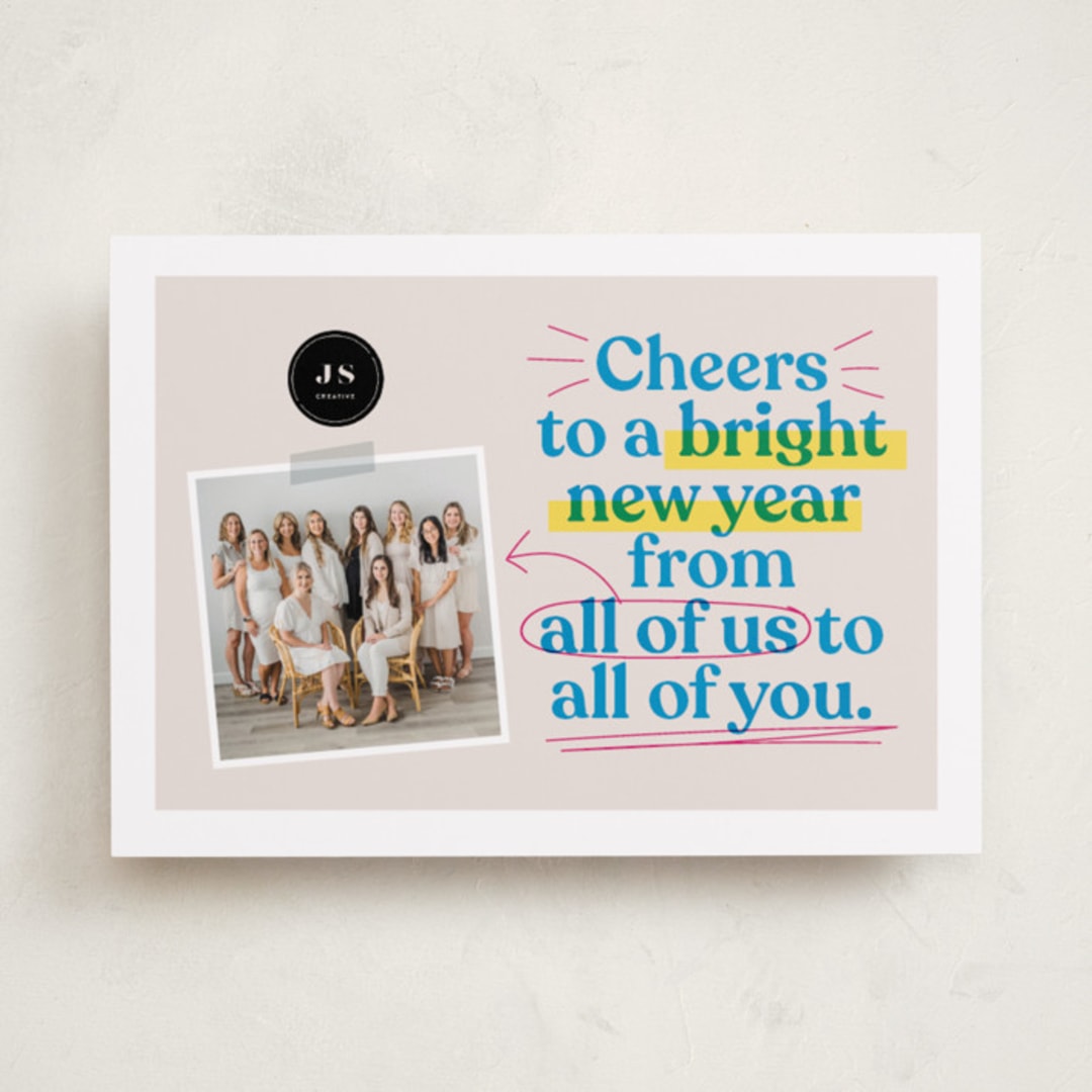 "highlighter" - Holiday Cards in Winter Sky by Owl and Toad - Front