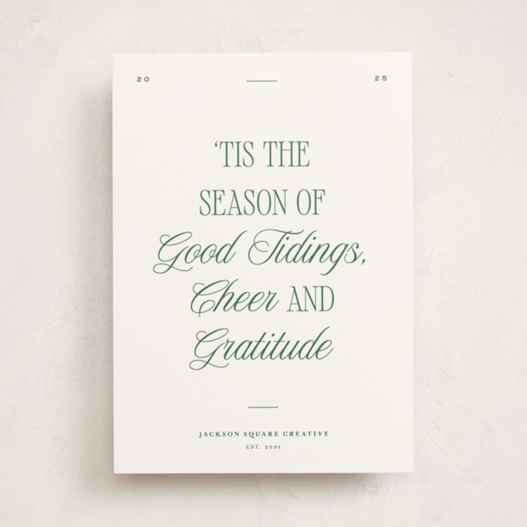 "Good Tidings" - Holiday Cards in Wreath by Blustery August - Front