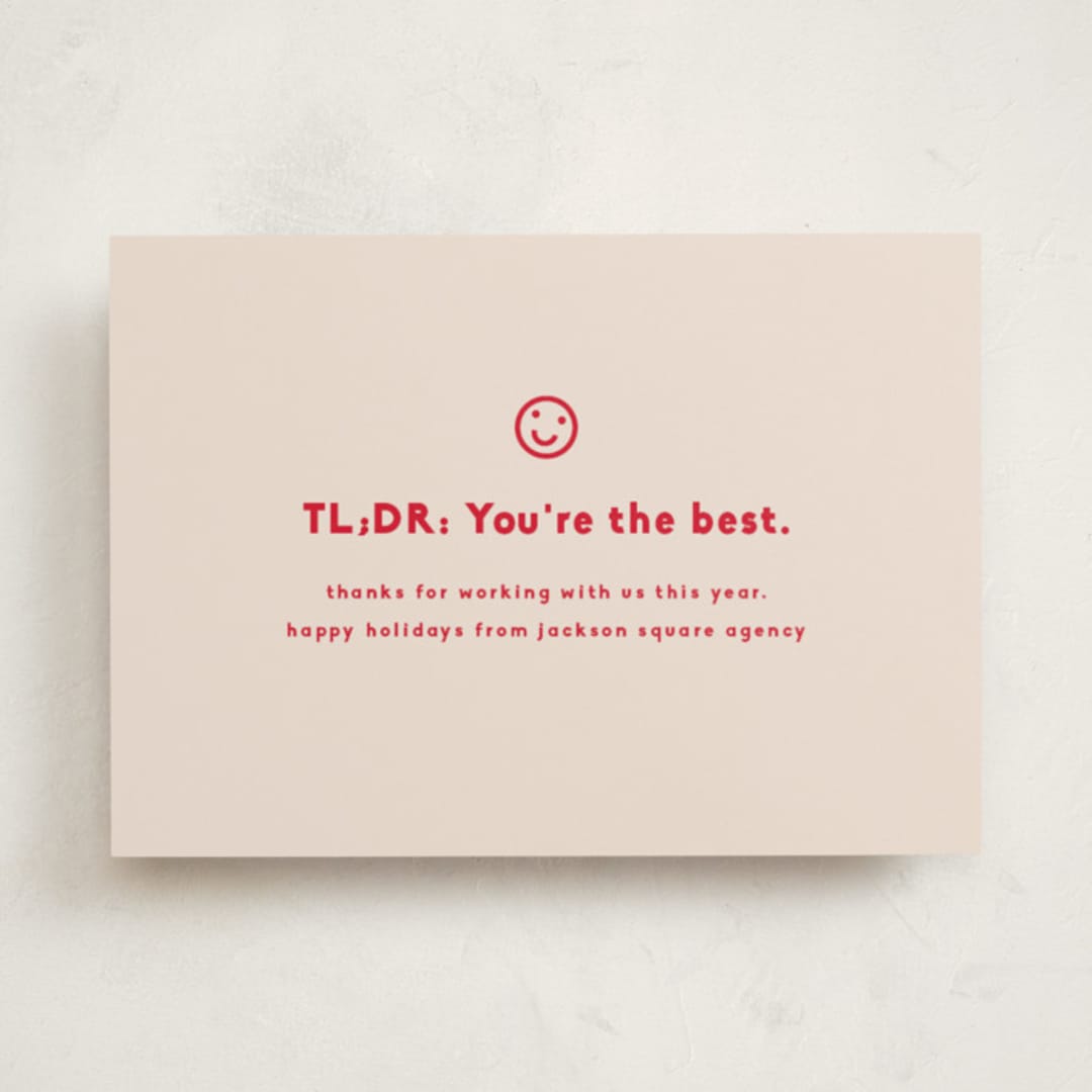 "Inbox" - Holiday Cards in Peppermint by Olivia Kanaley Inman - Front