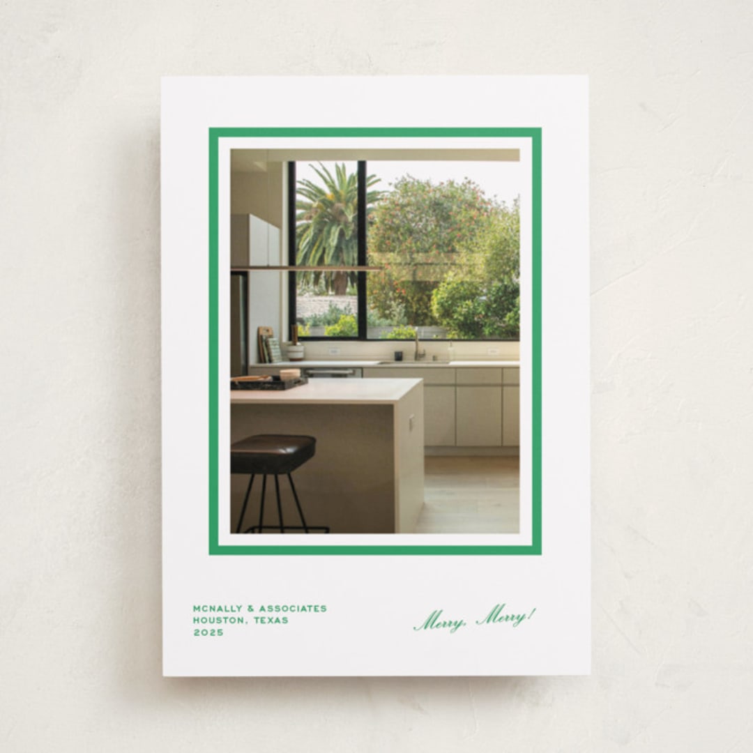 "Poplin" - Holiday Cards in Wreath by Megan Davis - Front