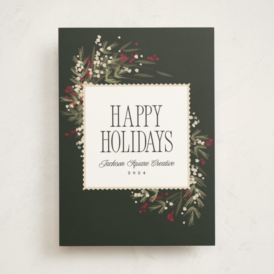 "Garland" - Holiday Cards in Pine by Robert and Stella - Front