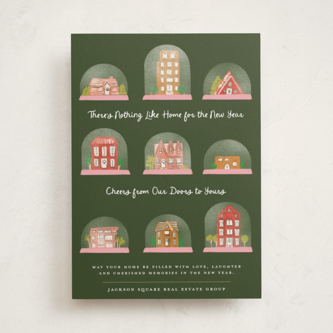 "Homes for the Holidays" - Holiday Cards in Pine by Jenna Holcomb - Front