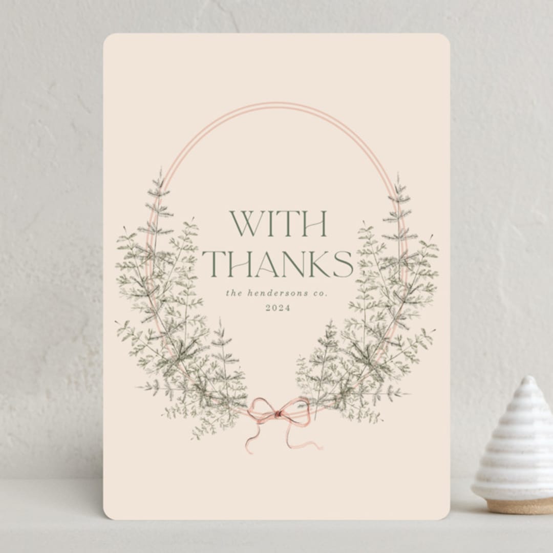 "Parisian" - Holiday Cards in Blush by Baumbirdy - Front