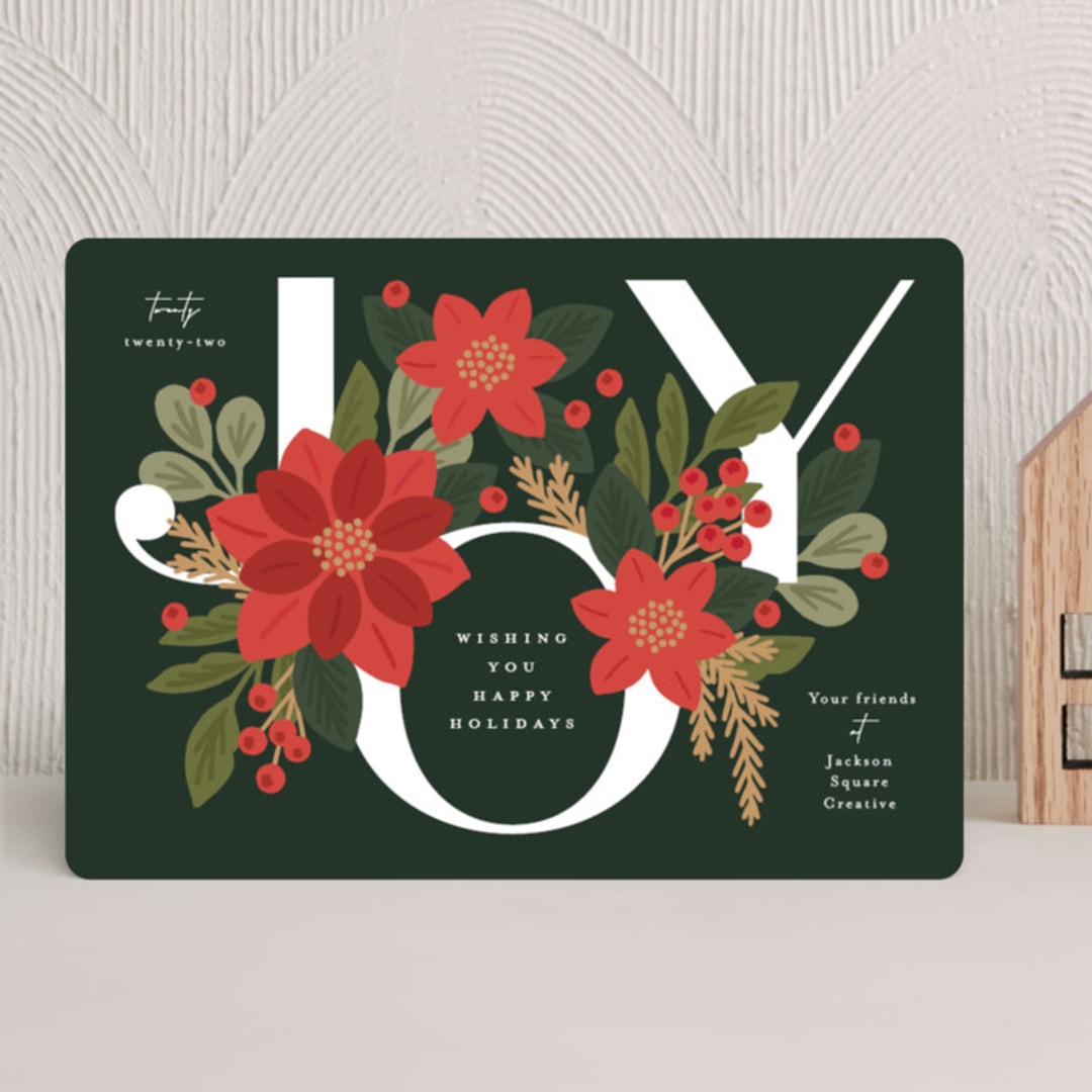"Winter Joy" - Holiday Cards in Emerald by Michelle Taylor - Front