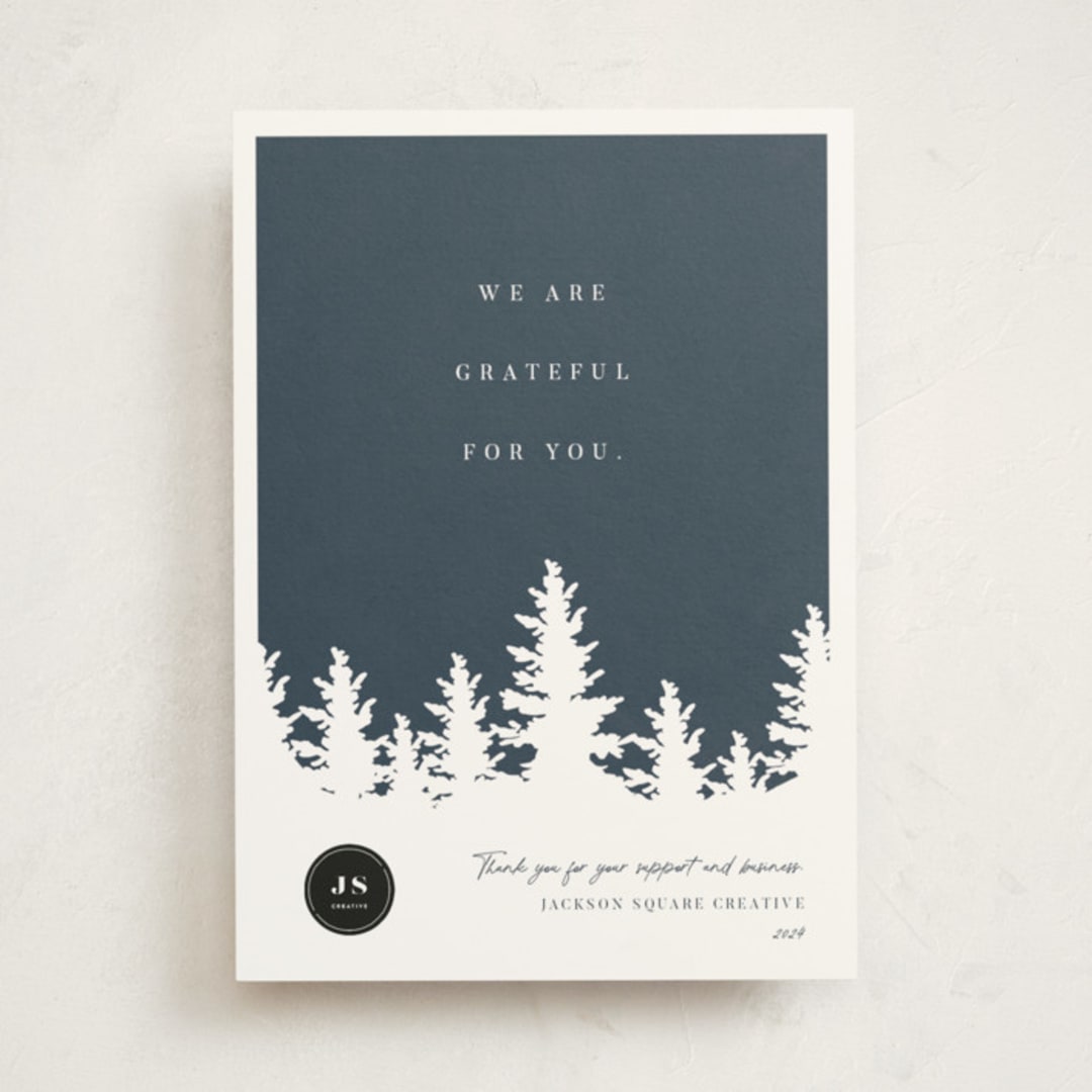 "Woodcut" - Holiday Cards in Winter Sky by Robin Ott - Front