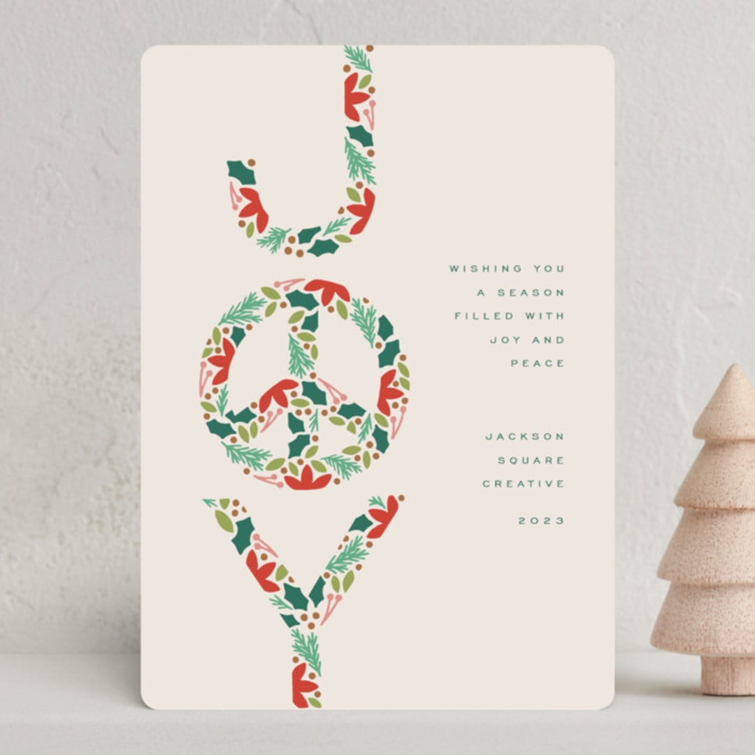 "Many Wishes" - Holiday Cards in Chardonnay by Michelle Taylor - Front