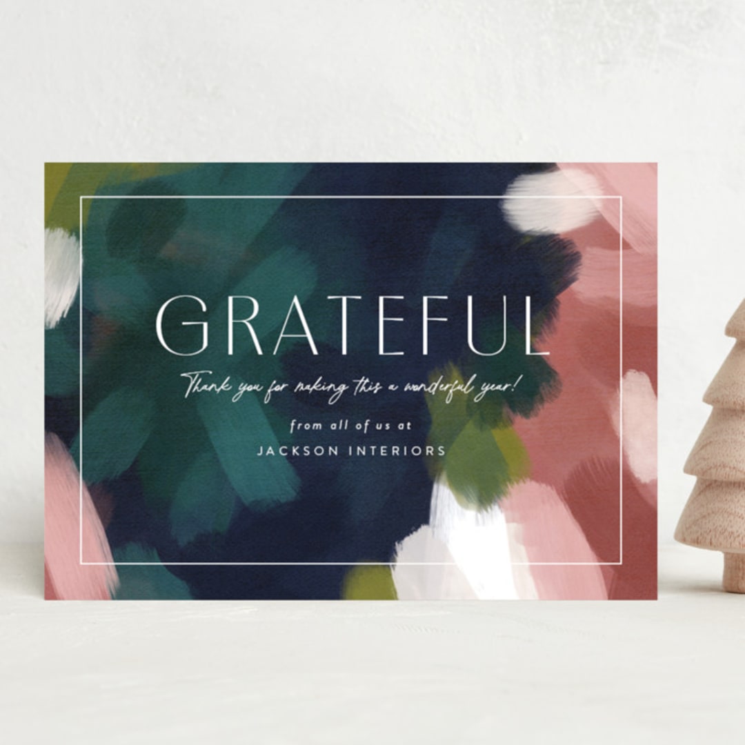 "abstract strokes" - Holiday Cards in Forest by Carmia Jordaan - Front