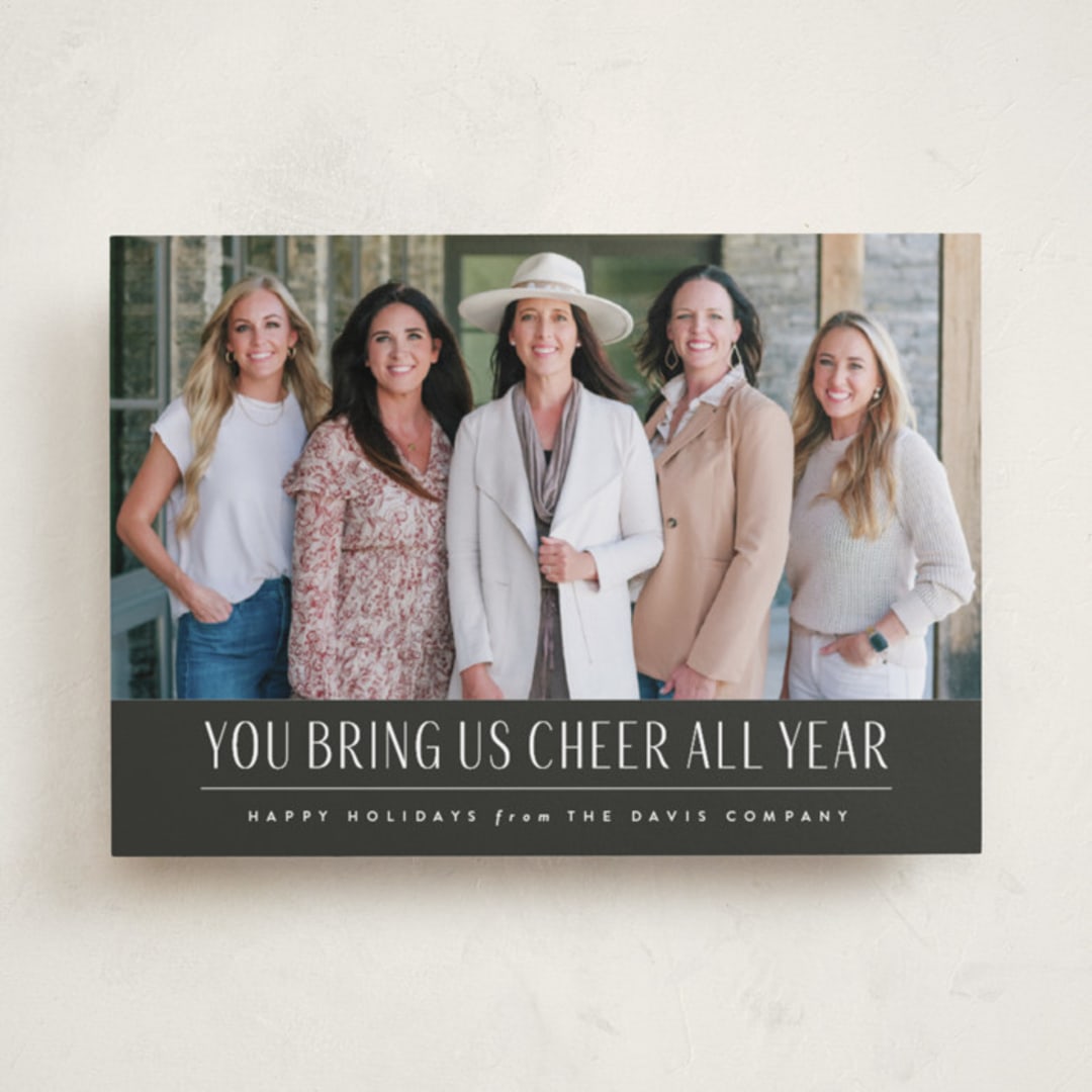"year round cheer" - Holiday Cards in Charcoal by Sara Hicks Malone - Front