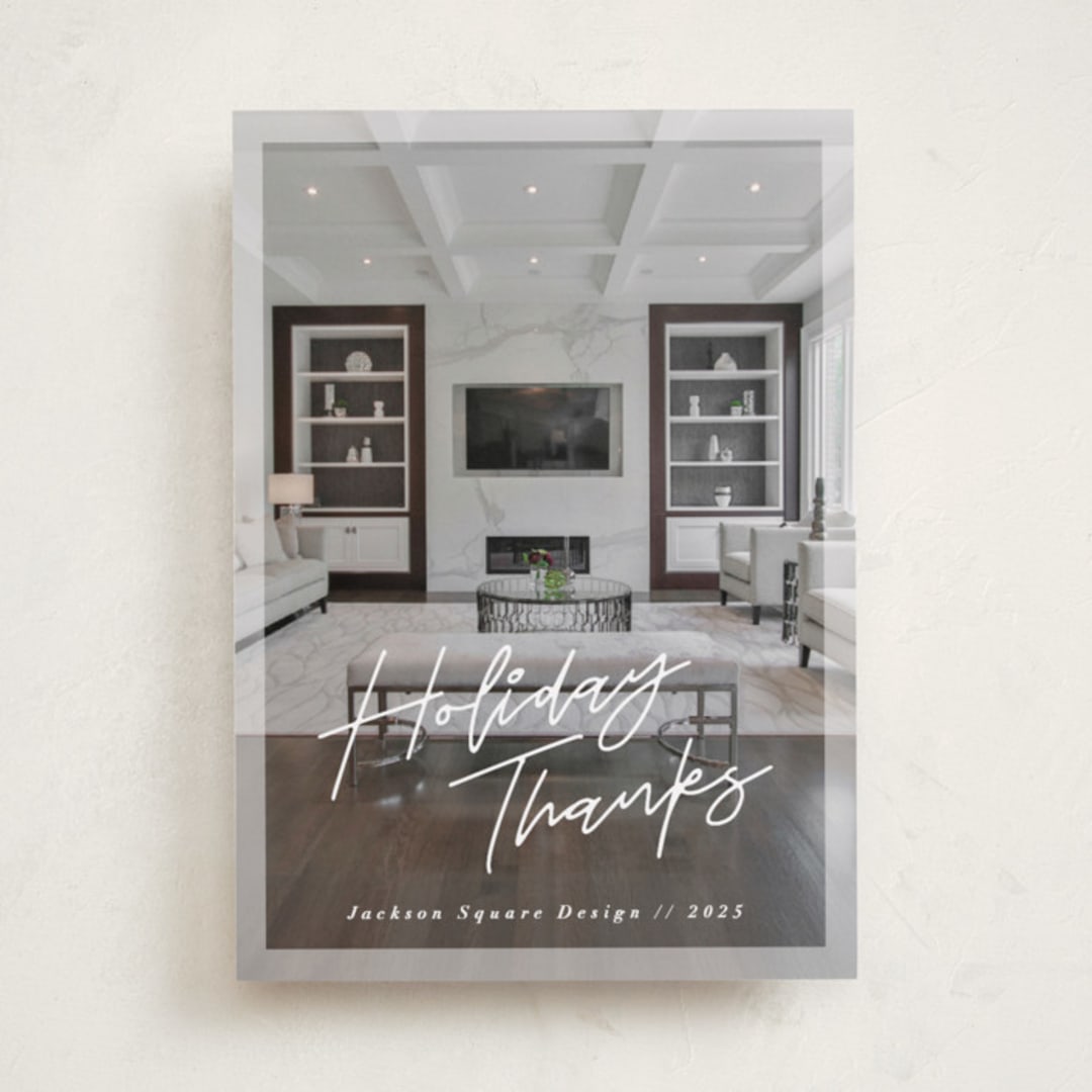 "Holiday Thanks!" - Holiday Cards in Snow by Pine Street Creative - Front