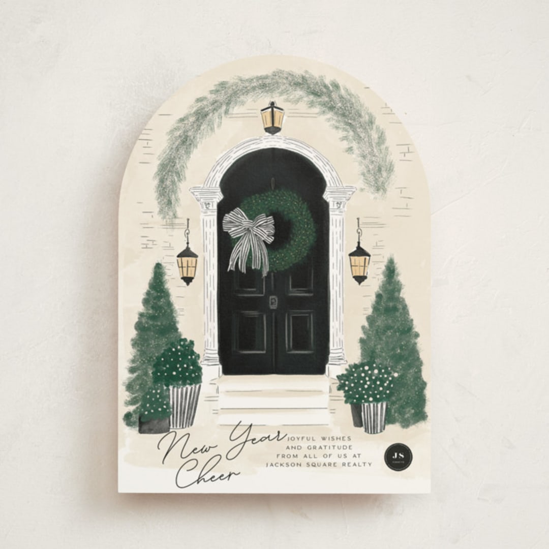 "A Door" - Holiday Cards in Noir by Jenna Holcomb - Front