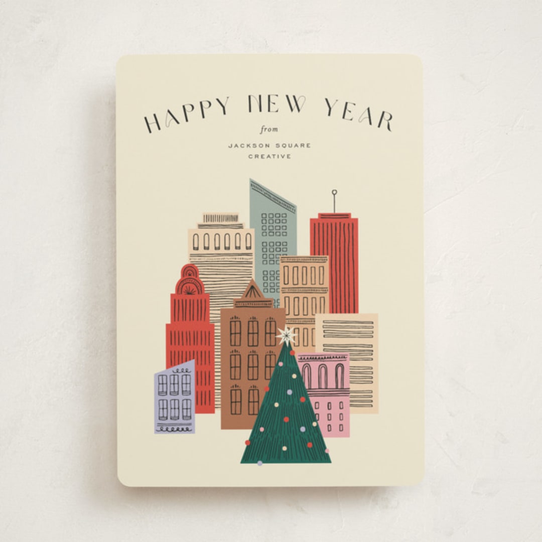 "Holiday Cityscape" - Holiday Cards in Sunny by Pixel and Hank - Front