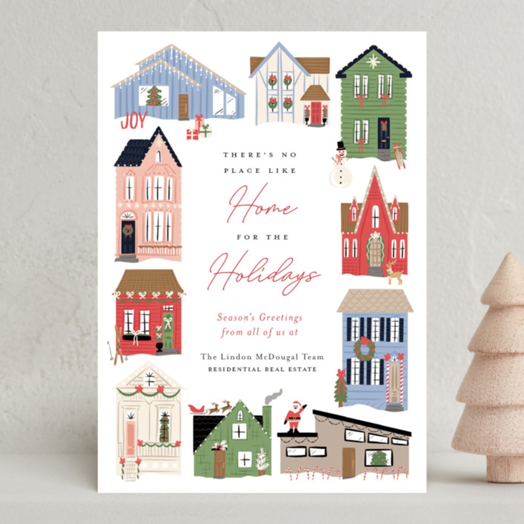 "No Place Like Home" - Holiday Cards in Candy by Erin German - Front