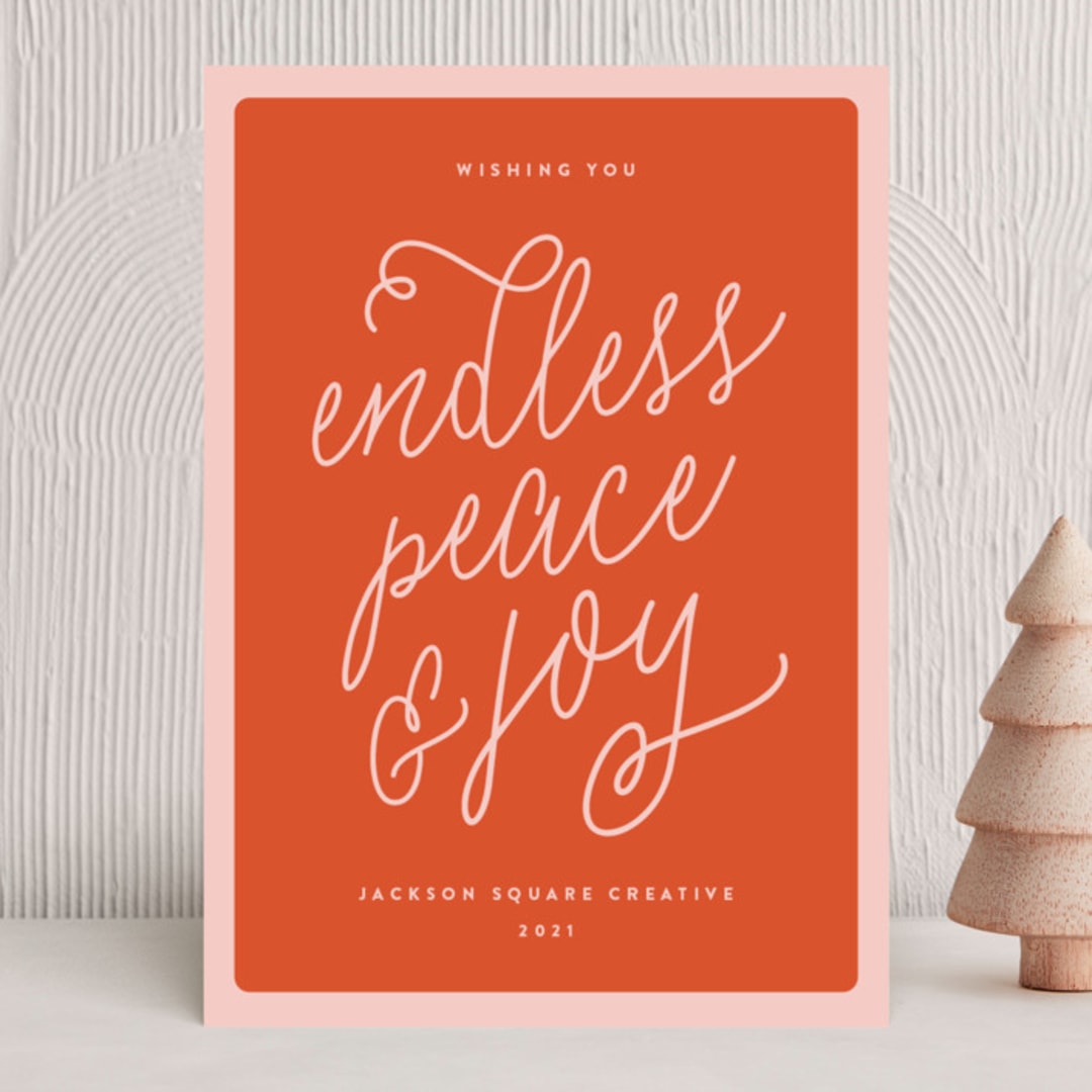 "Endless" - Holiday Cards in Berry by JoAnn Jinks - Front