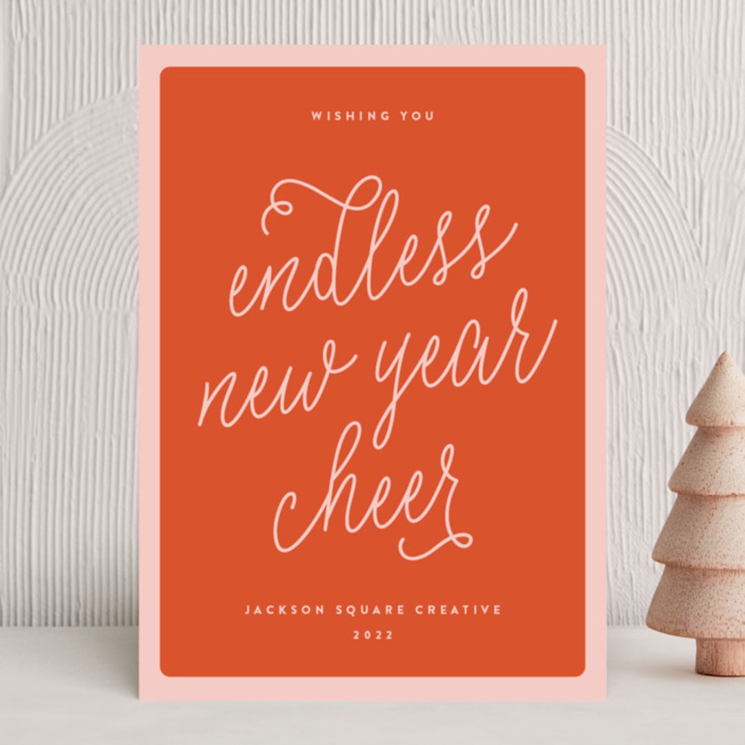 "Endless" - Holiday Cards in Berry by JoAnn Jinks - Front