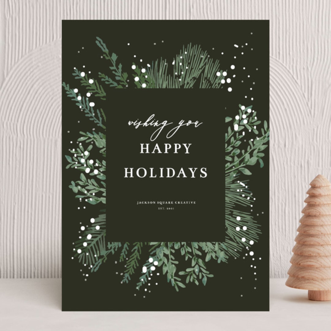 "wishing happy holidays" - Holiday Cards in Snow by frances mathys - Front