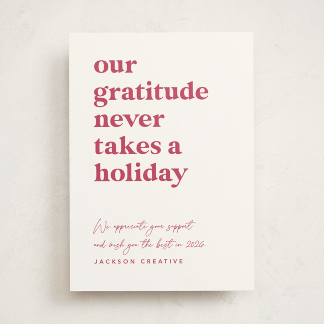 "Always Grateful" - Holiday Cards in Sugar Plum by Louise Kay - Front