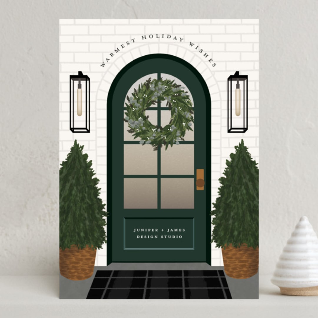 "Holiday Home" - Holiday Cards in Juniper by Ekko Studio - Front