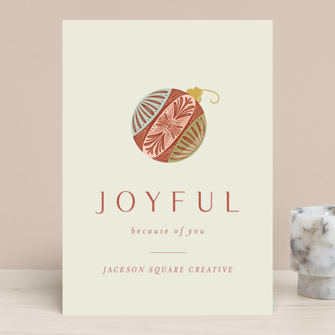 "Joy ornament" - Holiday Cards in Spice by Joanna Griffin - Front
