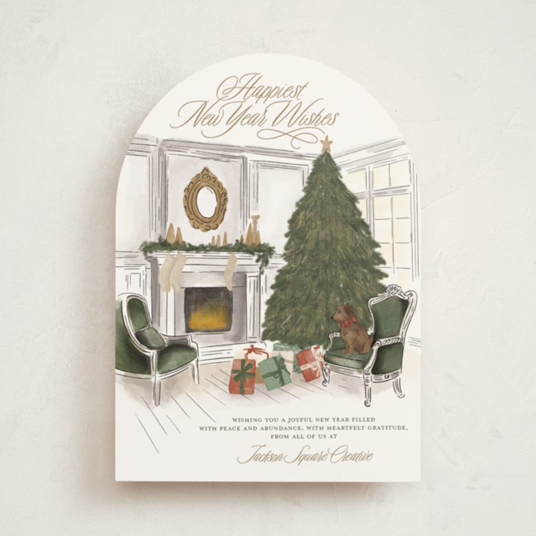 "New Halls" - Holiday Cards in Pine by Jenna Holcomb - Front