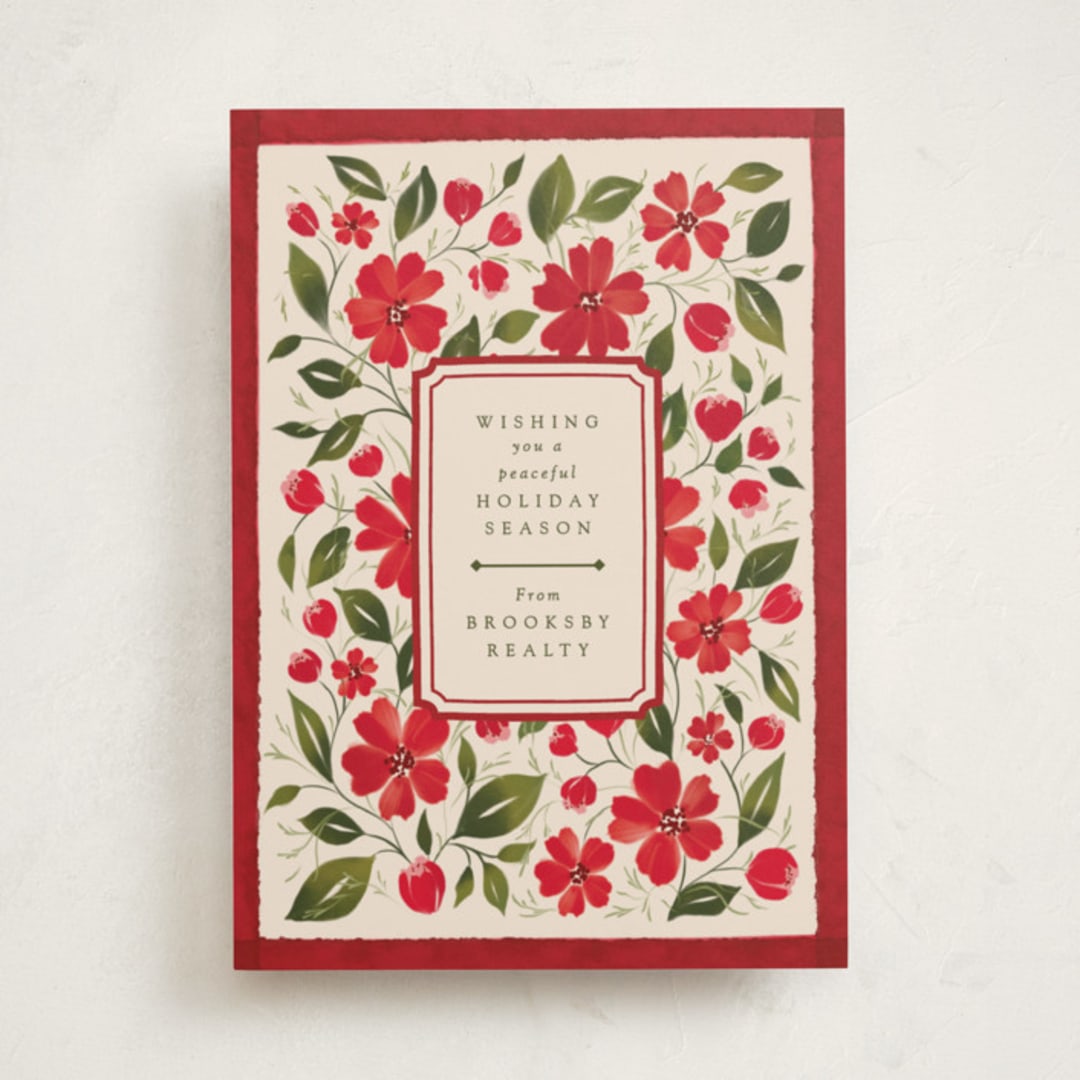 "Florale" - Holiday Cards in Poinsettia by Erin L. Wilson - Front